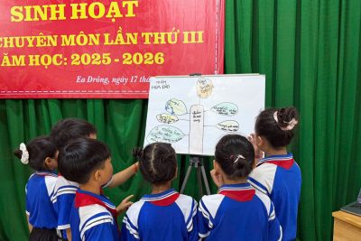 ỤM CHUYÊN MÔN TIỂU HỌC SỐ 3 TỔ CHỨC CHUYÊN ĐỀ “ỨNG DỤNG TRÍ TUỆ NHÂN TẠO (AI) GIÚP PHÁT TRIỂN KHUNG NĂNG LỰC SỐ CHO HỌC SINH DÂN TỘC THIỂU SỐ”       Chiều ngày 17/4/2026, tại Nhà văn hóa thôn 1A, xã Ea Drông, Cụm chuyên môn tiểu học số 3 (Ea Drông – Buôn Hồ – Cư Bao) đã tổ chức thành công Chuyên đề 3 với chủ đề: “Ứng dụng trí tuệ nhân tạo (AI) giúp phát triển khung năng lực số cho học sinh dân tộc thiểu số”. Đây là hoạt động sinh hoạt chuyên môn theo hướng nghiên cứu bài học, góp phần thực hiện hiệu quả Chương trình GDPT 2018 gắn với chuyển đổi số trong giáo dục.
